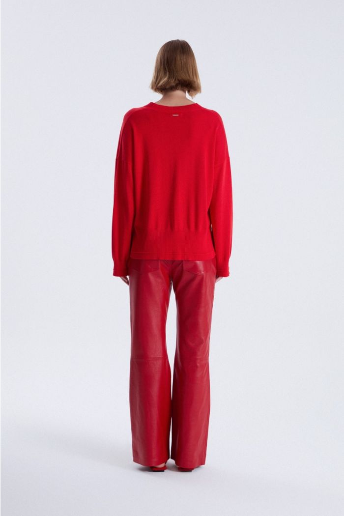 SWEATER V ALOE ROJO