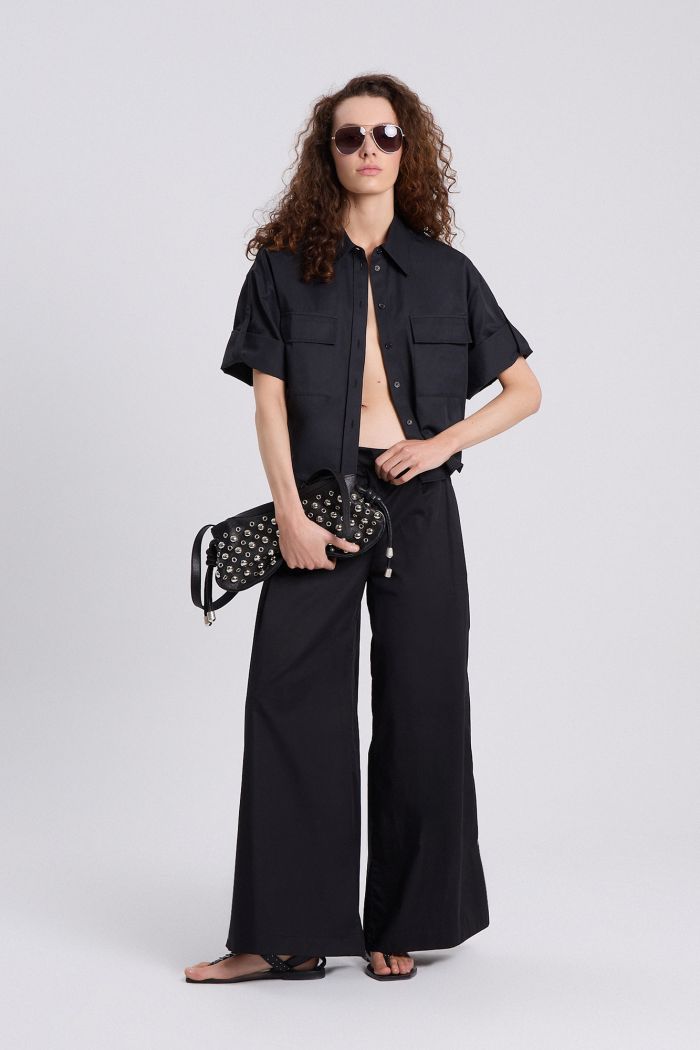 PANTALON ANCHO ANANAS NEGRO