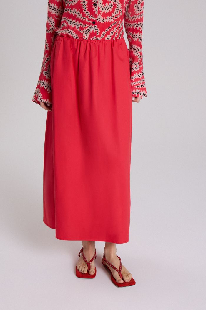 POLLERA ANANAS ROJO